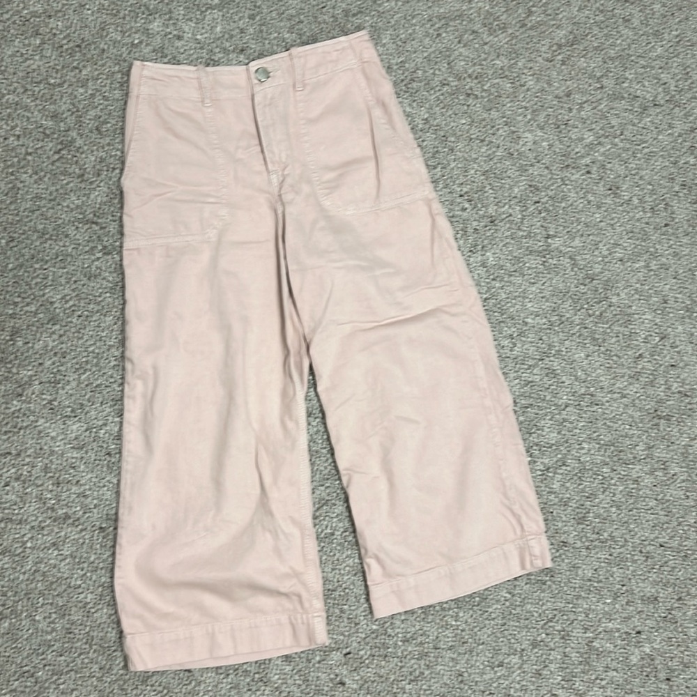 Dusty pink petite wide leg jeans